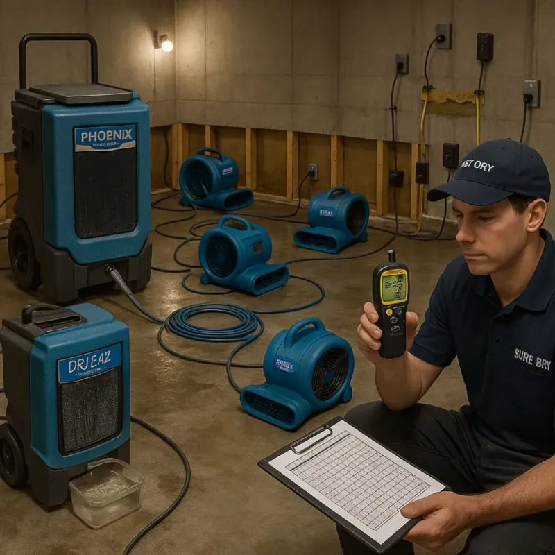 Structural Drying and Dehumidification process in Burley, WA